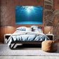 Nature Wall Art Prints - Ocean Forest Mountain Lake Canvas Landscapes - Small to Extra Large Living Room Bedroom Kitchen Bathroom Décor (Sun Rays Under Water, 20L" x 30W")