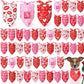 Weewooday 50 Pcs Valentine Dog Bandanas Bulk for Dogs Soft Bibs Adjustable Triangle pet Bandana for Small Medium Large Costume(Heart Pattern, 19.7 x 13.8 x 13.8 Inch)