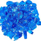 TWINKLING High Luster Fire Glass Gravel Stone,Broken Glass,Fire Pit Glass,Crushed Glass for Fireplace Pit Aquarium Garden Decoration,1-3cm,2-Pound Jar (Ocean Blue)