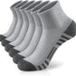 Airacker Athletic Quarter Socks with Cushion Running Ankle Socks for Men Women 6 Pairs