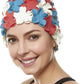 BEEMO Floral Petal Ladies Bathing Swim Cap Women Retro Swim Hat Long/Short Hair