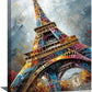 Paris Eiffel Tower Wall Art Paris Architecture Canvas Wall Decor Europe City Eiffel Tower Pictures Painting Print Artwork Framed Decorations Gifts for Living Room Bedroom Office 12"x16"
