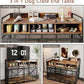 Dog Crate Furniture, 48" Heavy Duty Wooden Dog Crate End Table, XL Dog Kennel Furniture Large Breed, Decorative Dog Kenne Indoor with 3 Drawers & Steel Tubes 48" L x28 W x36 H (Rustic Brown)