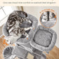 Feandrea Cat Tree, 81.1-Inch Large Cat Tower with 13 Scratching Posts, 2 Perches, 2 Caves, Basket, Hammock, Pompoms, Multi-Level Plush Cat Condo for Indoor Cats, Light Gray UPCT190W01