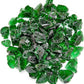 TWINKLING High Luster Fire Glass Gravel Stone,Broken Glass,Fire Pit Glass,Crushed Glass for Fireplace Pit Aquarium Garden Decoration,1-3cm,2-Pound Jar (Green)