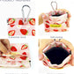 Dog Treat Pouch,Cotton Pocket Sized Training Holder, Hand Free Walking Funny Bag with Carabiner, Self-Closing Pet Feed Snack Reward, Behavior Aids for Puppy Travel or Outdoor Use（Strawberry）