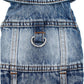 Puppy Clothes for Small Dogs Boy,Classic Western Denim Dog Coat,Dog Jeans Jacket with Leash D-Ring,Pet Cat Costumes,Cooling Harness Vest for Walking (Blue, XX-Large)