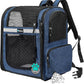 PetAmi Dog Backpack Carrier for Small Large Cat, Pet, Puppies, Ventilated Pet Hiking Backpack Travel Bag, Airline Approved Cat Backpack Carrier, Safety Back Support, Camping Biking, Max 18 lbs, Navy