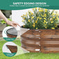 Galvanized Raised Garden Bed Outdoor - 4×2×1ft Planter Raised Beds for Gardening | Oval Metal Garden Planter Box with Safety Edging and Gloves for Vegetables Fruits and Flowers - Grain