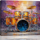 Music Wall Art Graffiti Musical Instruments Canvas Wall Decor Drum Pictures Painting Print Artwork Framed Decorations Gifts for Drummers Music Lover Studio Bar Musician Home Bedroom Living Room 20"x24"