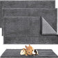 Amylove 4 Pcs Guinea Pig Cage Liner Guinea Pig Bedding Washable Fleece Pee Pads Reusable Small Animals Training Mat Small Animal Sleeping Bed for Bunny Hamster(Dark Gray,47 x 24 Inch)