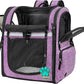 PetAmi Dog Backpack Carrier For Small Large Cat, Pet, Puppies, Ventilated Pet Hiking Backpack Travel Bag, Airline Approved Cat Backpack Carrier, Safety Back Support, Camping Biking, Max 18 lbs, Purple