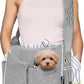 PetAmi Small Dog Sling Carrier, Soft-Sided Crossbody Puppy Carrying Purse Bag, Adjustable Sling Pet Pouch to Wear Medium Cat Travel, Dog Bag for Traveling, Poop Bag Dispenser, Max 10 lbs, Stripe Black