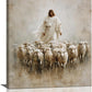 Jesus and Lamb Wall Art Christian Jesus Lamb Canvas Wall Decor Christ Religious Pictures painting Print Framed Artwork Decorations Gifts for Living Room Bedroom Prayer Room Church 24"x20"