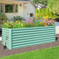 Domi Raised Garden Beds Outdoor, 8x4x2ft Thickening Tall Metal Rectangular Deep Root Box Planter for Vegetables, Flowers, Herbs, and Succulents 2" Deep w/ 456 Gallon Capacity - Green
