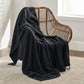Bedsure 100% Cotton Blanket Twin XL Size for College Dorm - Breathable and Soft, Waffle Weave Twin Blanket for Summer, Dorm Room Essentials, Black, 66x90 inches