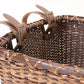 Retrospec Bicycles Cane Woven Rectangular Toto Basket with Authentic Leather Straps and Brass Buckles