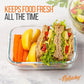 NutriChef 10-Piece Superior Glass Food Storage Containers Set (5 Containers + 5 Locking Lids),Stackable Meal-prep Design, BPA-free Airtight Clear Locking lids with Vent Lids & Air Hole, Blue