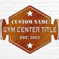 Personalized Gym Sign with Name | Hexagon Gym Garage Decor | Gym Decor for Home Gym | Established Signs for Workout Room | Gift for Athlete