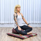 Leewadee Meditation Cushion Set – 1 Round Zafu Meditation Pillow and 1 Square Roll-Up Zabuton Meditation Mat, Pillows Bundle Filled with Kapok