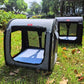 Fabric Portable Pet Kennel/Shelter, Single, Gray, 20"x20"x19.5" - Car Seat-Belt Fixture Included