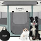 Love's cabin Pet Puppy Dog Playpen, Small Dog Tent Crates Cage Indoor/Outdoor, Portable Exercise Playpen for Cat, Foldable Pop Up Dog Kennel Playpen with Carring Case (S, Gray Green)