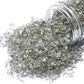 TWINKLING High Luster Fire Glass Gravel Stone Glitter,Broken Glass,Fire Gems Chips,Crushed Glass for Fire Pit Crafts Resin Art Aquarium Garden Decoration,3-6mm,1-Pound Jar (Grey)