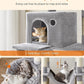 Feandrea Cat Tree, 81.1-Inch Large Cat Tower with 13 Scratching Posts, 2 Perches, 2 Caves, Basket, Hammock, Pompoms, Multi-Level Plush Cat Condo for Indoor Cats, Light Gray UPCT190W01