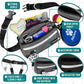 PetAmi Hands Free Dog Leash, Dog Running Leash Belt for Walking, Jogging, Dog Waist Zipper Pouch with Poop Bag Dispenser, Dual Padded Handles, Reflective Durable Bungee Leash, Single, Charcoal Grey