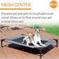K&H Pet Products Outdoor Elevated Dog Cot, Breathable Cooling Elevated Cot Hammock Pet Bed for Medium Dogs, Washable Mesh Cover, Raised Metal Frame, Collapsible, Portable - Medium 32 X 25in Gray
