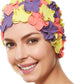 BEEMO Floral Petal Ladies Bathing Swim Cap Women Retro Swim Hat Long/Short Hair