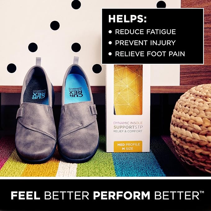 CURREX SupportSTP – Arch Support Insole w/Superior Cushioning & Airflow, Heavy Duty Shell for Less Fatigue – Comfort, Athletic, Casual and Work Shoe Inserts, Men & Women – High Arch, Medium