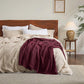 Bedsure 100% Cotton Blanket Twin XL Size for College Dorm - Breathable and Soft, Waffle Weave Twin Blanket for Summer, Dorm Room Essentials, Red, 66x90 inches