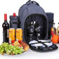 Apollo Walker Picnic Backpack Bag for 2 Person with Cooler Compartment, Detachable Bottle/Wine Holder, Fleece Blanket, Plates and Cutlery Set (2 Person, Navy)