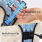 NESTROAD No Pull Dog Harness with Leash, Reflective No Choke Pet Vest Harness,Adjustable Soft Padded Dog Harness with Easy Control Handle for Medium Dogs(Checkered Blue,Medium)