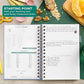 Clever Fox Food Journal Spiral - Daily Food Diary, Meal Prep Planner to Track Calories & Nutrients, Weight Loss Tracker Notebook (Windy Blue)