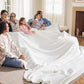 Bedsure 100% Cotton Large Blanket Oversized King for Bed - Breathable Thick Waffle Weave Blanket for Summer, Couch Cover, White, 120x94 inches