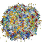 TWINKLING High Luster Crushed Glass, Broken Glass Chips for Fire Pit DIY Resin Art Epoxy Crafts, Nail Art, Geode Painting, 6-9mm(370g/13oz.) (Mixed Color)