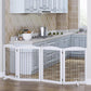 Spirich Free Standing Foldable Wire Pet Gate for Dogs, 80 inches Extra Wide, 30 inches Tall 4 Panels Dog Gate for the House, Doorway, Stairs, Pet Puppy Safety Fence,Set of Support Feet Included, White
