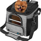 PetAmi Dog Bike Basket, Soft-Sided Ventilated Dog Bike Carrier Backpack, Pet Bicycle Basket for Bike Handlebar, Small Medium Puppy Cat Kitten Car Booster Seat with Safety Strap, Max 18 lbs, Gray