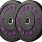 2 Inch Bumper Plates，10-500lbs，Barbell Rubber Olympic Weight Plates Set for Home Gym, Strength Training & Weight Lifting, Multiple Options Colors