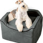 Snoozer Lookout I Dog Car Seat - Small Dog & Puppy Car Seat, Booster Bed for Small & Medium Size Pets up to 25 Lbs, Elevated, Washable - Medium