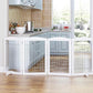 Spirich Free Standing Foldable Wire Pet Gate for Dogs, 80 Inches Extra Wide, 30 Inches Tall 4 Panels Dog Gate for The House, Doorway, Stairs, Pet Puppy Safety Fence, Sliver White
