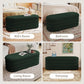 Storage Ottoman Bench 49.2 Inch Upholstered Fabric Storage Bench for Bedroom End of Bed Aesthetic Large Oval Ottoman for Living Room(Dark Green)