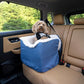 Snoozer Dog Car Seat: Lookout I Booster Seat for Small Dogs (5-15 lbs), Denim Diamond Fabric, Machine Washable Cover
