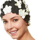 BEEMO Floral Petal Ladies Bathing Swim Cap Women Retro Swim Hat Long/Short Hair