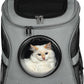 Cat Backpack Carrier, Airline Approved, Space Capsule Bubble Design, Ideal for Cats & Dogs up to 28-35 lbs, with Strong Straps, Safety Zippers, Mesh, Comfortable for Hiking & Travel (Grey)