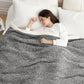Snuggle Sac Heather Black Throw Blanket for Couch, Reversible Super Soft Micorfiber Blankets Dupes Warm Cozy Knit Fuzzy Plush Throws for Sofa, Bed, Heather Black, 50x60 inches