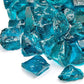 TWINKLING High Luster Fire Glass Gravel Stone,Broken Glass,Fire Pit Glass,Crushed Glass for Fireplace Pit Aquarium Garden Decoration,1-3cm,2-Pound Jar (Turquoise)
