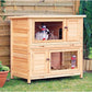 Trixie 2-Story Rabbit Hutch with Retreat Area, Non-Slip Ramp, Hinged Roof with Locking Arm, 4 Doors, 2 Metal Slide Latches, and Pull-Out Trays for Easy Cleaning